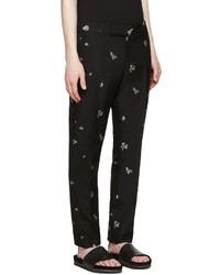 Alexander McQueen Black Topstitched Trousers