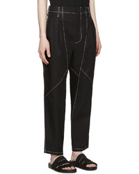 Alexander McQueen Black Topstitched Trousers