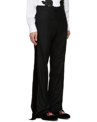 Alexander McQueen Black Velvet Trim Trousers