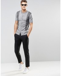 Asos Brand Slim Tuxedo Pants In Black In 100% Wool