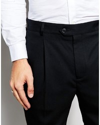 Asos Brand Smart Cropped Tapered Leg Pants In Black