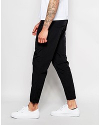 Asos Brand Smart Tapered Pants In Black Nylon