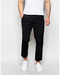 Asos Brand Smart Tapered Pants In Black Nylon