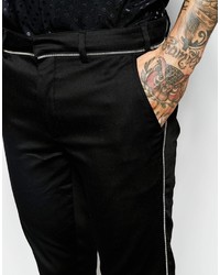 Asos Brand Super Skinny Cropped Pant With Exposed Zips