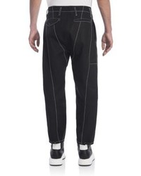 Alexander McQueen Contrast Stitched Pleated Trousers