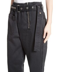 Marc Jacobs Cotton Sateen Pants With Studded Belt