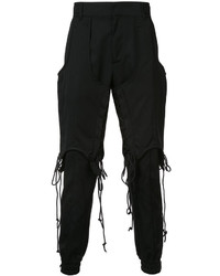 Juun.J Double Layered Lace Up Trousers