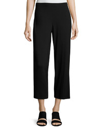 Eileen Fisher Easy Jersey Cropped Pants Black Petite
