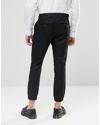 Selected Homme Cropped Skinny Fit Pants With Stretch And Cuffed Hem