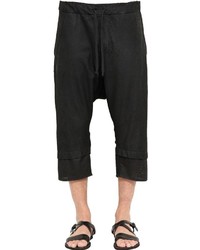 Isabel Benenato Blistered Leather Cropped Sarouel Pants