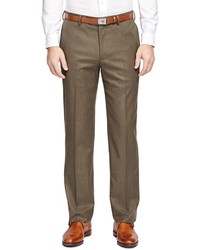 Brooks Brothers Milano Fit Plain Front Flannel Trousers