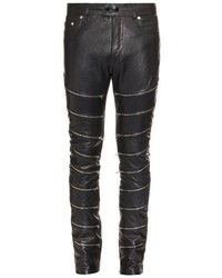 Saint Laurent Multi Zip Leather Trousers
