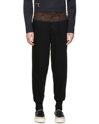 Kolor Navy Brown Casual Trousers