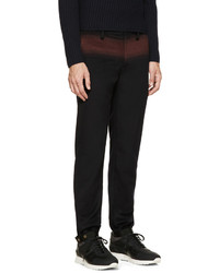 Kolor Navy Burgundy Cashmere Trousers