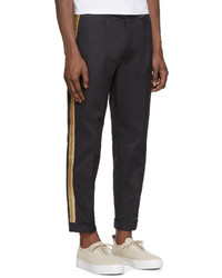 Palm Angels Navy Uniform Trimming Trousers