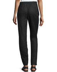 Eileen Fisher Organic Linen Slouchy Pants Black