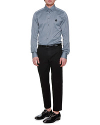 Dolce & Gabbana Side Stitch Flat Front Trousers Black