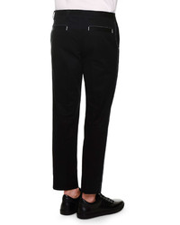 Dolce & Gabbana Side Stitch Flat Front Trousers Black