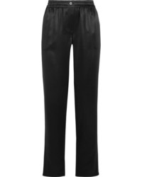 Dolce & Gabbana Silk Satin Straight Leg Pants Black