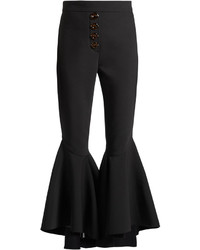 Ellery Sin City High Rise Ruffled Cuff Cropped Trousers