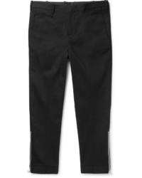 Neil Barrett Slim Fit Tapered Cropped Stretch Cotton Twill Trousers