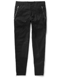 Alexander McQueen Slim Fit Tapered Panelled Cotton Twill Trousers