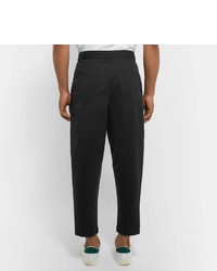 Ami Tapered Cropped Cotton Twill Trousers