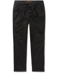 Barena Vettor Stino Tapered Pleated Stretch Cotton Twill Trousers