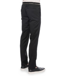 Givenchy Zipper Waist Trimmed Trousers Black