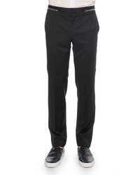 Givenchy Zipper Waist Trimmed Trousers Black
