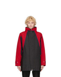 Keenkee Black And Red Flap Parka