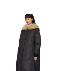 Yves Salomon Army Black Down And Coat