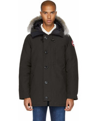 Canada Goose Black Down And Fur Chateau Parka