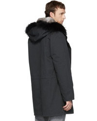 Yves Salomon Black Original Fur Parka