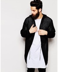 Asos Brand Longline Knitted Parka In Mesh