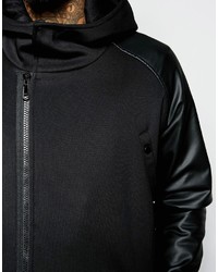 Asos Brand Neoprene Parka Jacket With Perspex Cap In Black