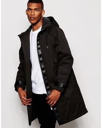 Asos Brand Parka With Zips In Black
