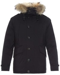 Burberry Brit Down Filled Quilted Fur Trim Parka