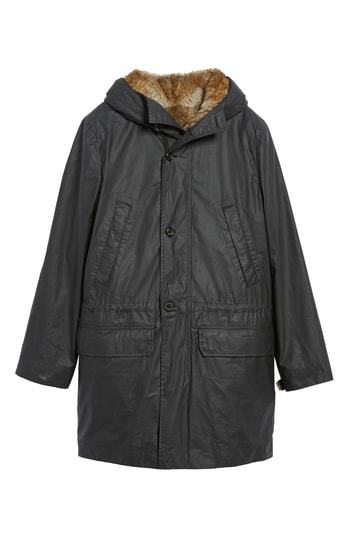 Billy Reid Camden Waxed Cotton Parka With Removable Genuine Rabbit