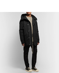 Rick Owens Cotton Blend Canvas Hooded Down Jacket