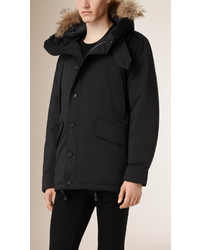 Burberry Down Filled Parka With Detachable Fur Trim Hood