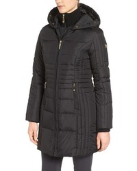 Vince Camuto Faux Fur Trim Down Feather Fill Parka With Inset Bib