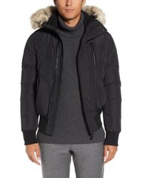 Mackage Florian Down Bomber Jacket With Genuine Coyote