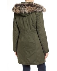 Halogen Hooded Parka With Faux Fur Trim