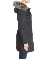 Halogen Hooded Parka With Faux Fur Trim