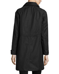 Burberry Harlington Zip Front Hooded Parka Jacket Black