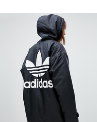 adidas Originals Hooded Coat With Back Logo In Black