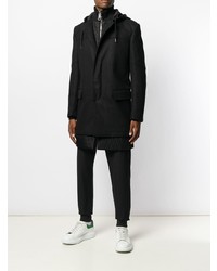 Les Hommes Hooded Layered Coat