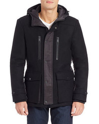 7 For All Mankind Hooded Wool Blend Parka