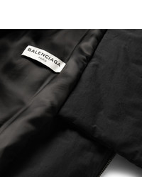 Balenciaga Leather Trimmed Padded Shell Parka Coat